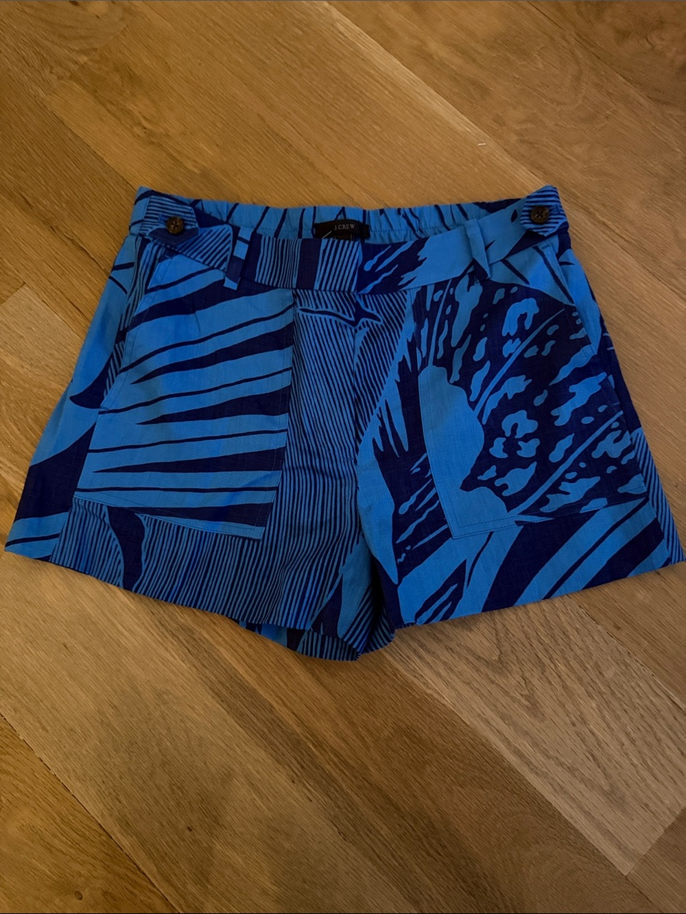 J. Crew Blue Printed High-Waist Women’s Shorts